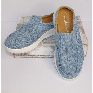 Ortho Comfoot Women's Slip On Mules Lt. Blue Tweed Casual Shoes Size 37 US 7